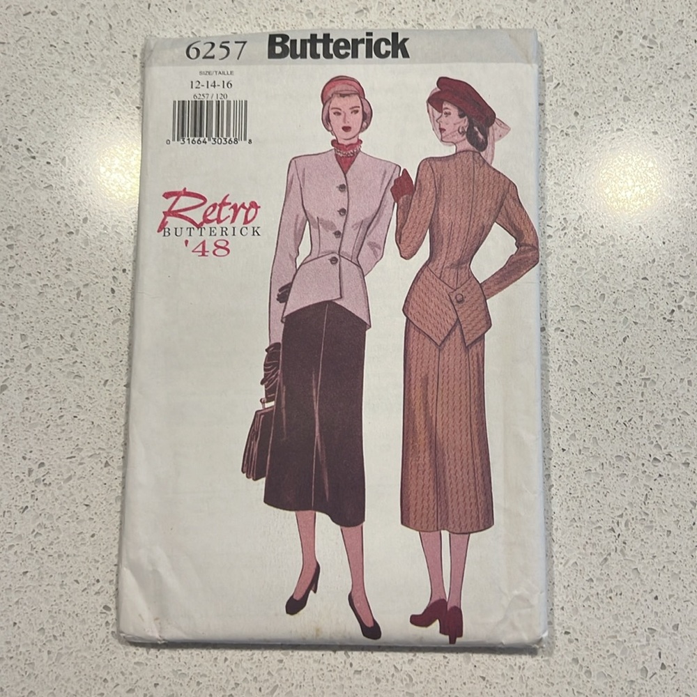 Butterick 6257 Uncut - Vintage Retro Dress Pattern 1950 - Size 12-16